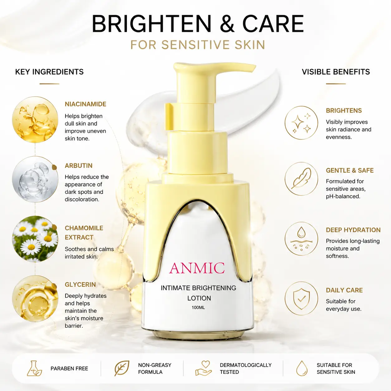 ANMIC Intimate Brightening Lotion (100ml) - Image 5