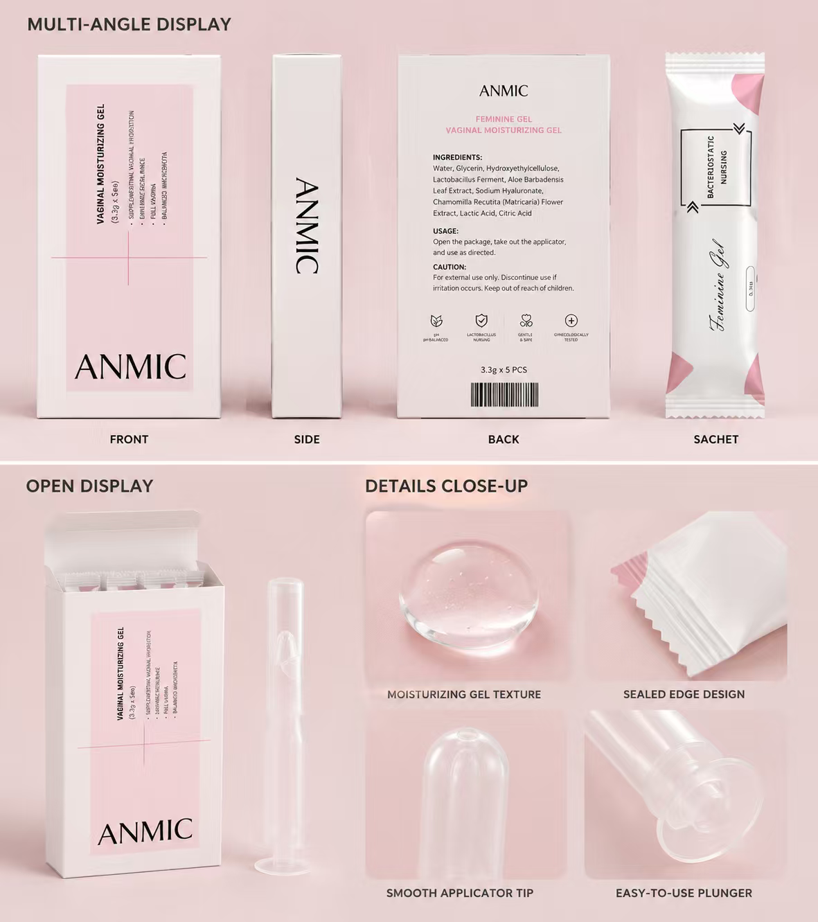 ANMIC Vaginal Moisturizing Gel - Deep Hydration & pH Balance (3.3g × 5 Pack) - Image 3