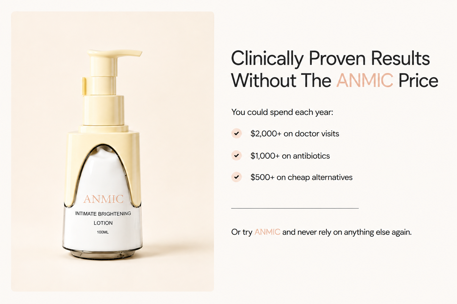ANMIC Intimate Brightening Cream Clinical Results