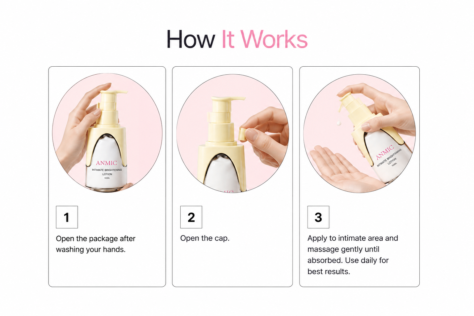 How to Use ANMIC Intimate Brightening Cream